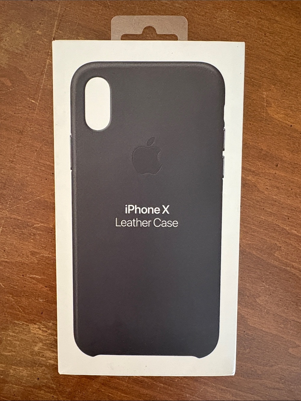 Apple iPhone X leather case in black comes in original box